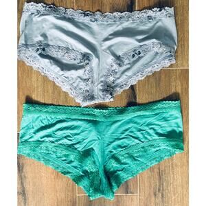 Hanky Panky Boyshort Panties Large New Green and Blue
